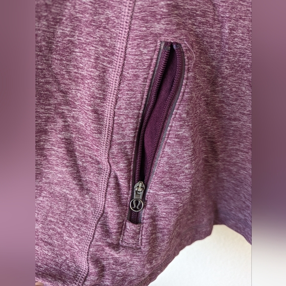Lululemon Run Your Heart Out Half Zip Ruffles Cuffins Zip Pocket - Picture 9 of 12